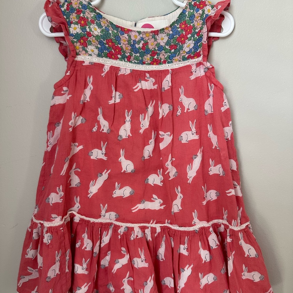 Mini Boden Pink Bunny Print Dress